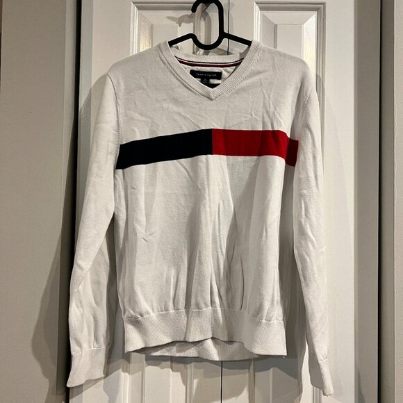 Unisex Tommy Hilfiger V Neck sweatshirt Size XS - Picture 1 of 4